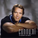 15-08-1984 Arnold Schwarzenegger at studio in Amsterdam Photo: Govert de Roos/Connu